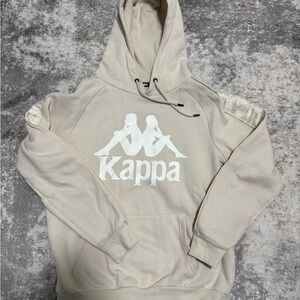 Kappa Men's Cream Crewneck Hoodie with White Logo